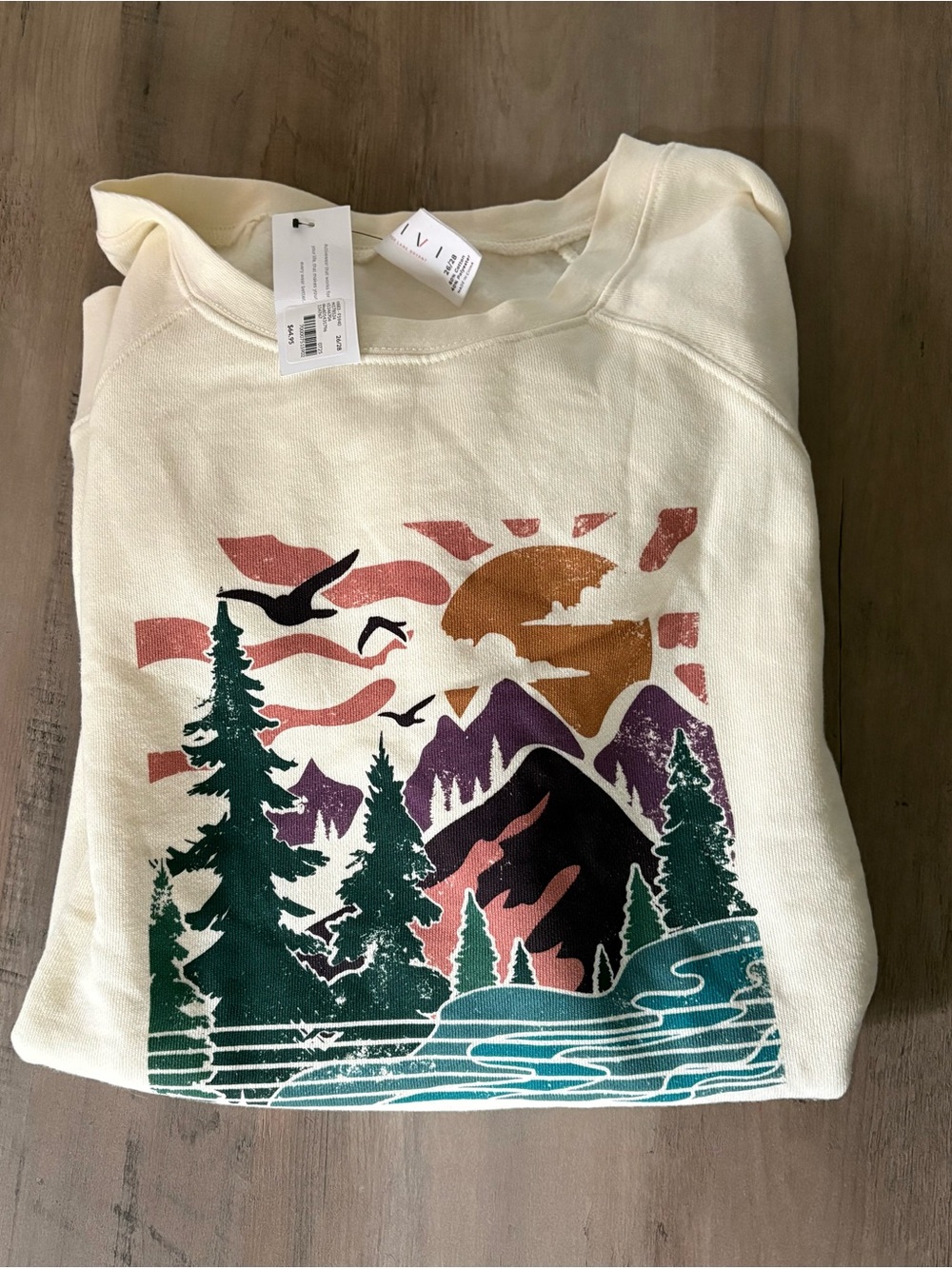 Lane Bryant Livi Cream Short-sleeve Nature Sweatshirt